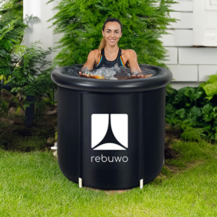 Rebuwo Sporcu Buz Küveti 300 Litre 75×75 cm – Kompakt Soğuk Su Terapisi Ice Bath | Katlanabilir Dayanıklı Taşınabilir Küvet